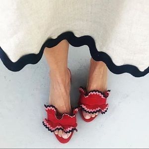 Loeffler Randall Vera Scalloped Mules Size 39